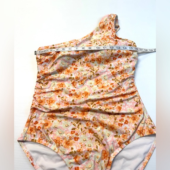 Kona Sol Orange Floral Swimsuit Size Large - Picture 3 of 10